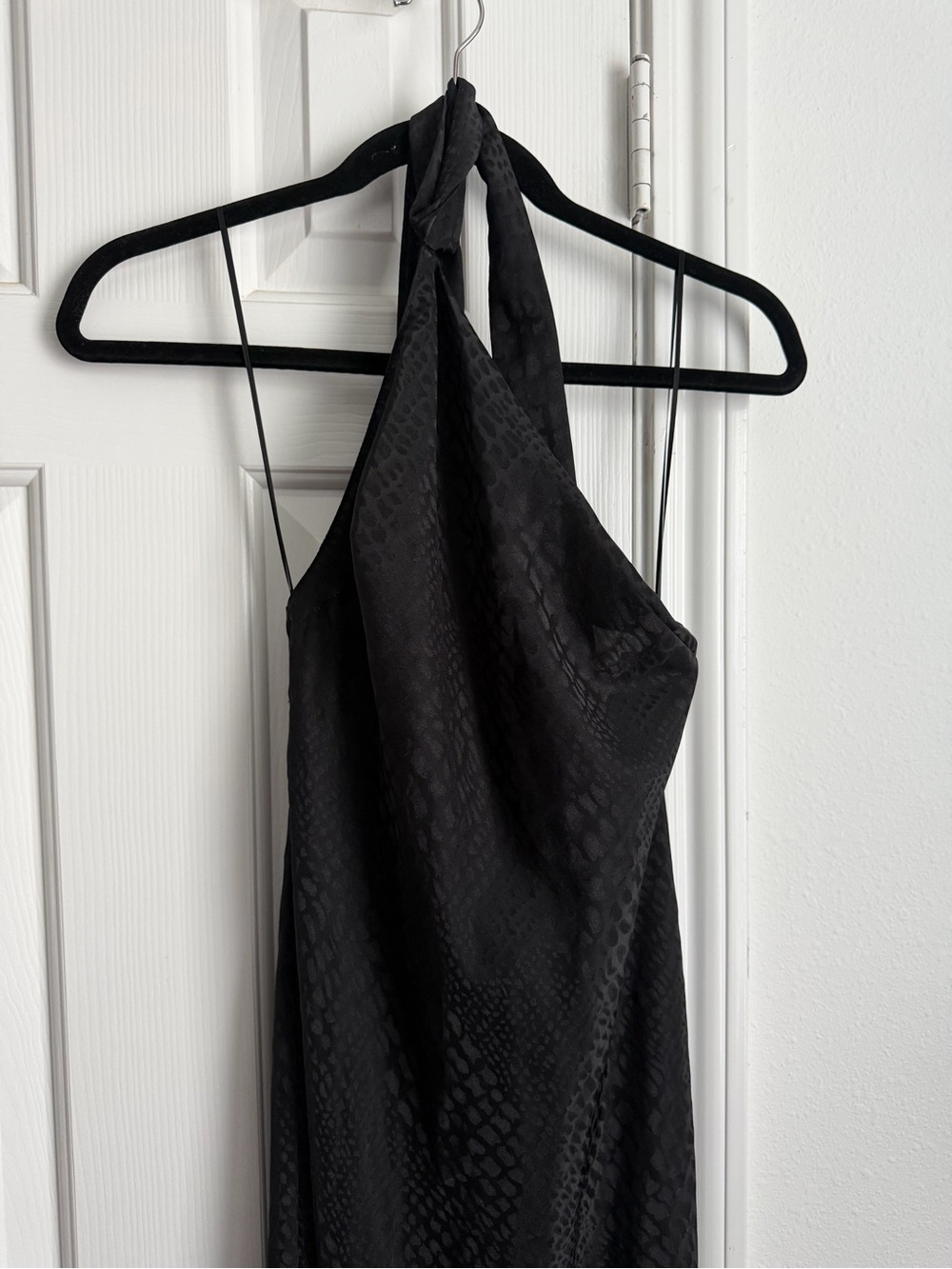 TOPSHOP Black Animal Print Halter Maxi Dress – Size US 4